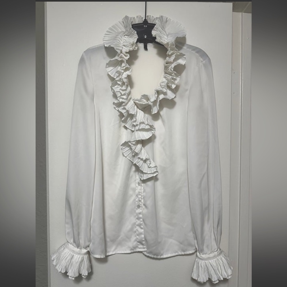 ESCADA Ruffle Button Down Blouse